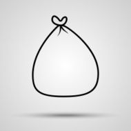 Money bag icon in line with shadow