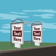 Outdoor advertising Banner Shield on the Bus Station N2
