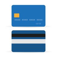 credit card front and back with shadows
