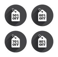 Sale price tag icons Discount symbols N41