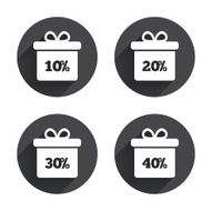 Sale gift box tag icons Discount symbols N37
