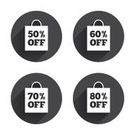 Sale bag tag icons Discount symbols N47