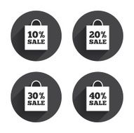 Sale bag tag icons Discount symbols N48