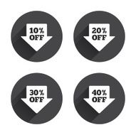 Sale arrow tag icons Discount off symbols N17