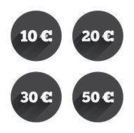 Money in Euro icons Ten twenty fifty EUR N6