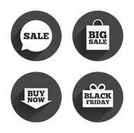 Sale speech bubble icons Buy now arrow symbol N8
