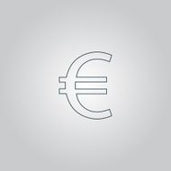 Euro flat icon Vector illustration