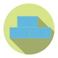 Vector illustration Flat cargo container Packaging Post service and delivery