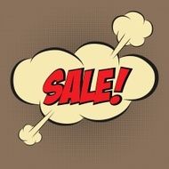 Speech Bubble in Pop-Art Style with message " SALE"