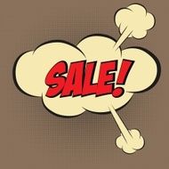 Speech Bubble in Pop-Art Style with message " SALE" N2