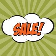 Speech Bubble in Pop-Art Style with message " SALE" N3