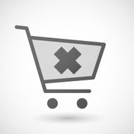 Shopping cart icon with an irritating substance sign