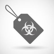 Shopping label icon with a biohazard sign
