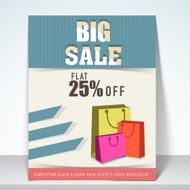 Concept of flyer banner or template for big sale