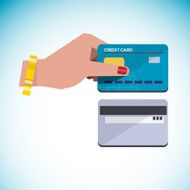 hand holding credit card cash concept
