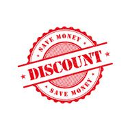 Discount grunge retro red isolated stamp