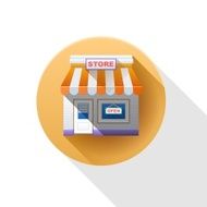 Store flat icon on white background
