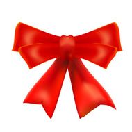 Red bow on a white background Design element Vector