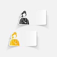 realistic design element saleswoman N5