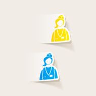 realistic design element saleswoman N6
