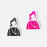 realistic design element saleswoman N7