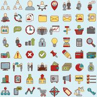 Set of 64 web icons for business finance and communication
