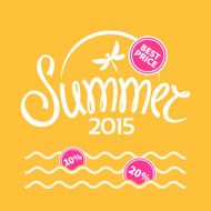 Colorful lettering summer on yellow background