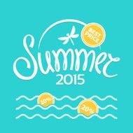 Colorful lettering summer on yellow background N2