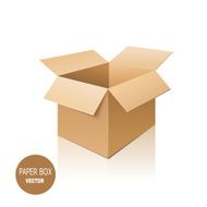 Cardboard box isolated on white background Vector illustration