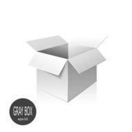 Gray cardboard box isolated on white background Vector