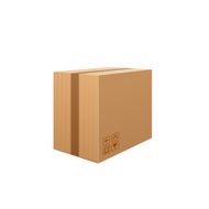 Corrugated box isolated on white background Beware the glass!