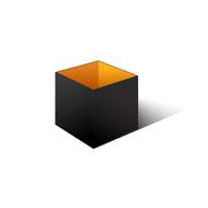 Black cardboard box isolated on white background Packaging