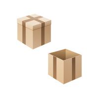 Cardboard boxes isolated on white background Containers