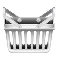 classic basket in front view isolated