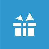 gift icon isolated white on the blue background