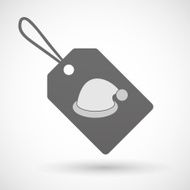 Shopping label icon with a santa hat