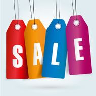 Sale text on price tags Vector Illustration