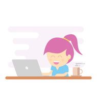 Girl in front laptop N2