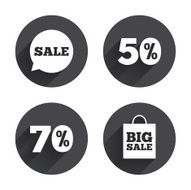 Sale speech bubble icon Big sale shopping bag N21
