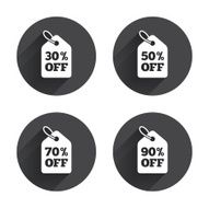 Sale price tag icons Discount symbols N44