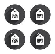 Sale price tag icons Discount symbols N45