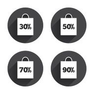 Sale bag tag icons Discount symbols N51