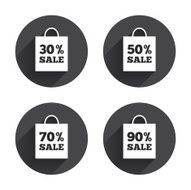 Sale bag tag icons Discount symbols N52