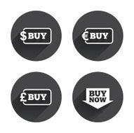Buy now arrow sign Online shopping icons N7