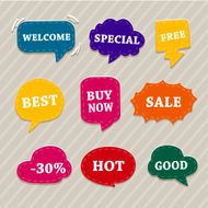 shopping tags set collection