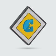 Isometric euro sign