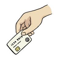 hand and credit card