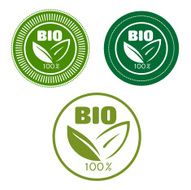 Bio labels with green leaves N2