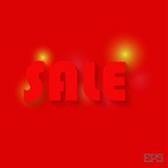 The inscription SALE on a red background paper