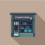 Restaurants and shops facade storefront vector detailed flat N3